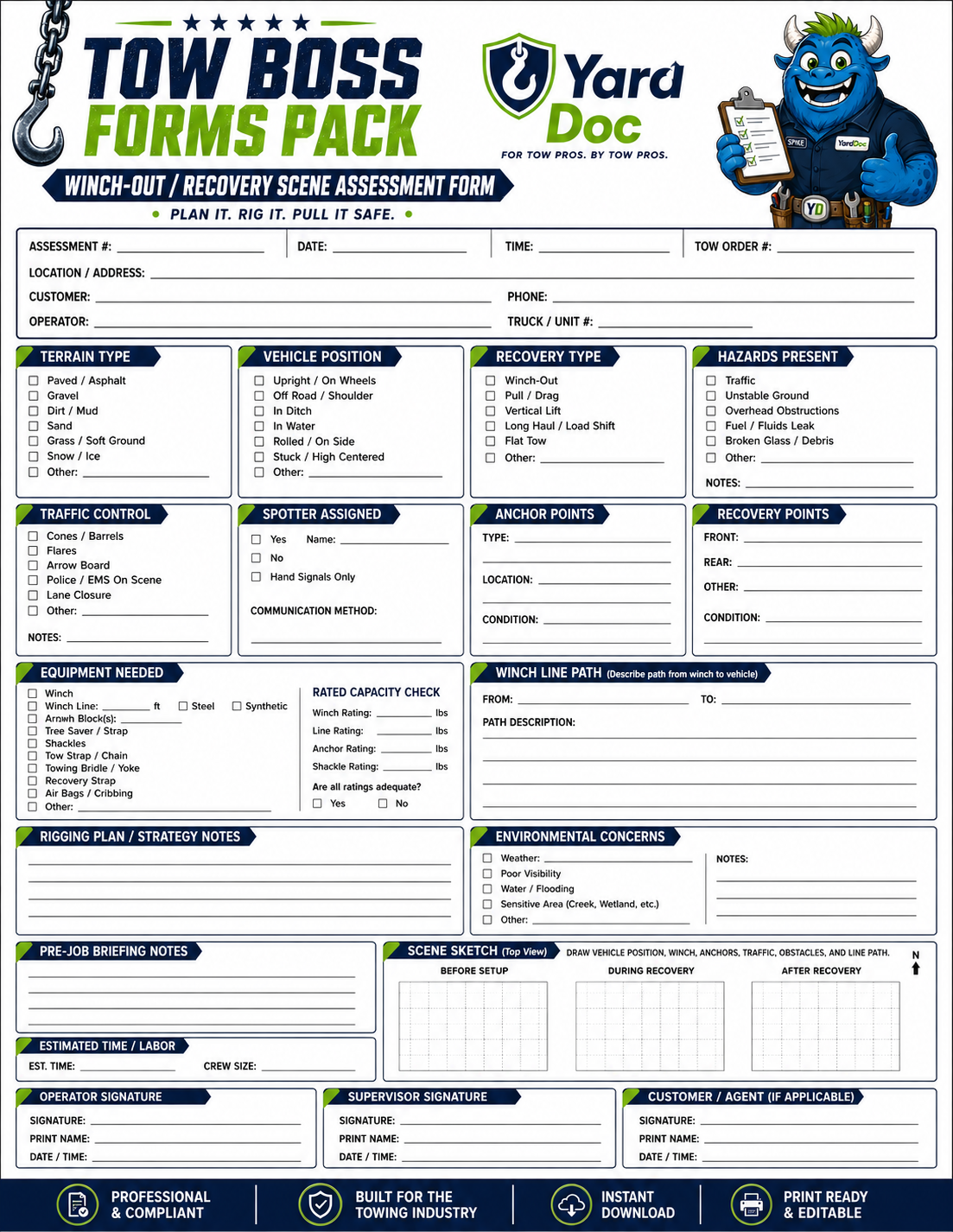 Tow Boss Forms Pack - YardDoc