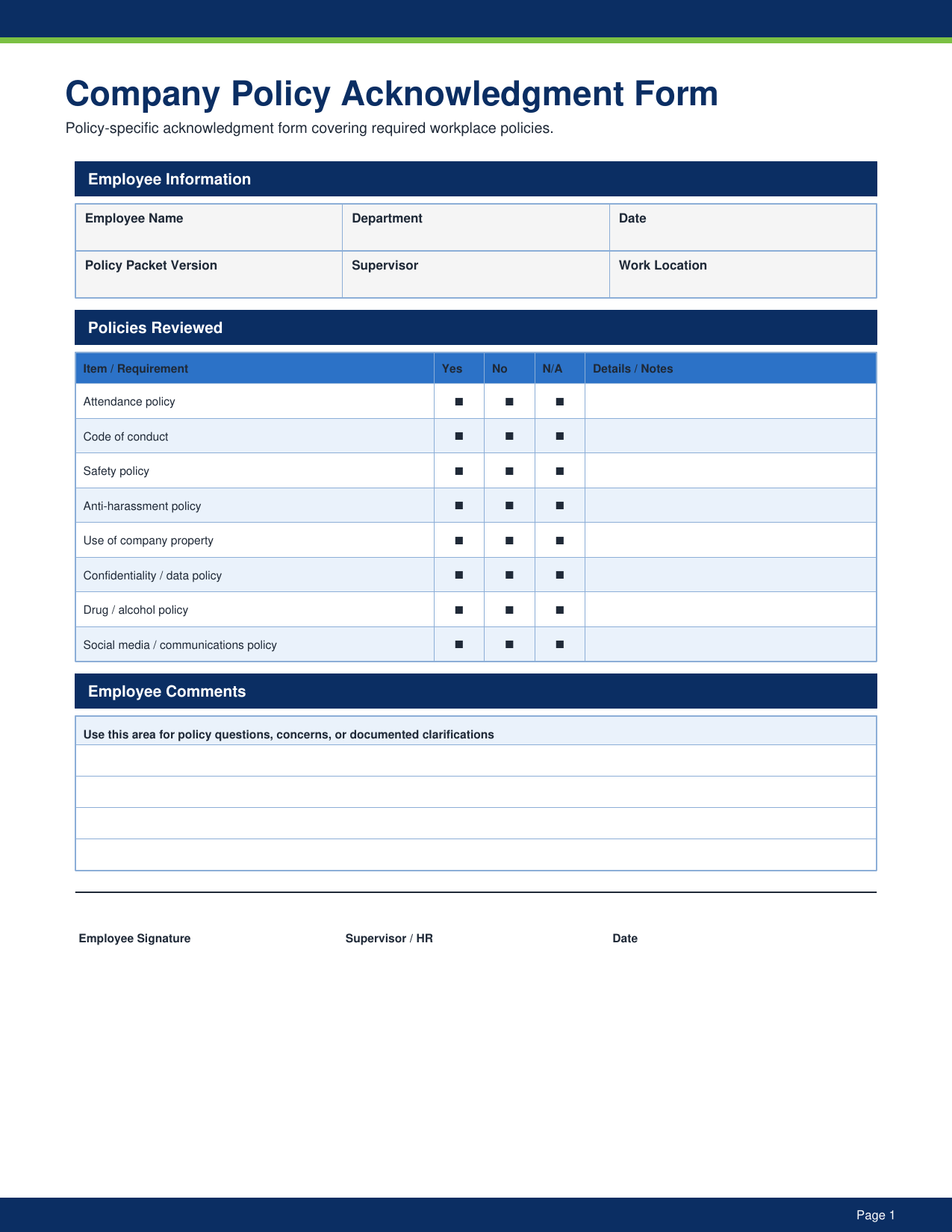 HR - 50 Essential Forms Pack pdf Download - YardDoc