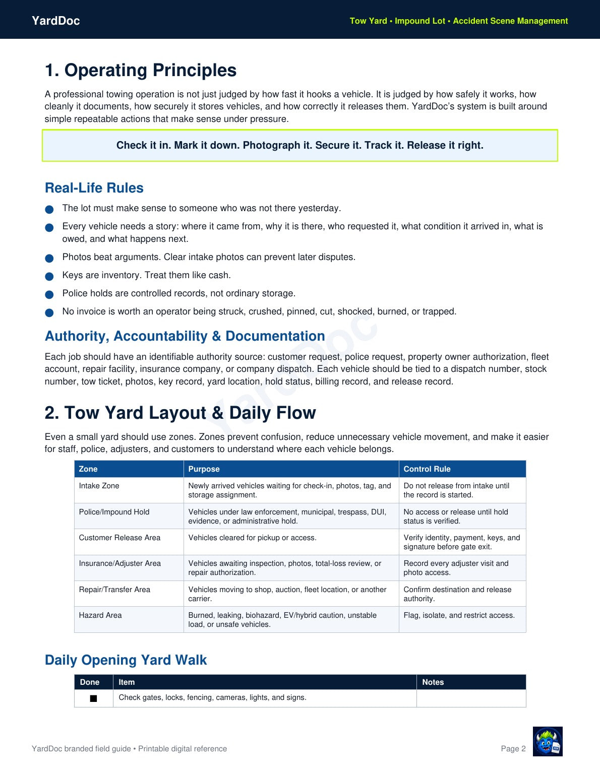 Tow Boss Field Guide - YardDoc