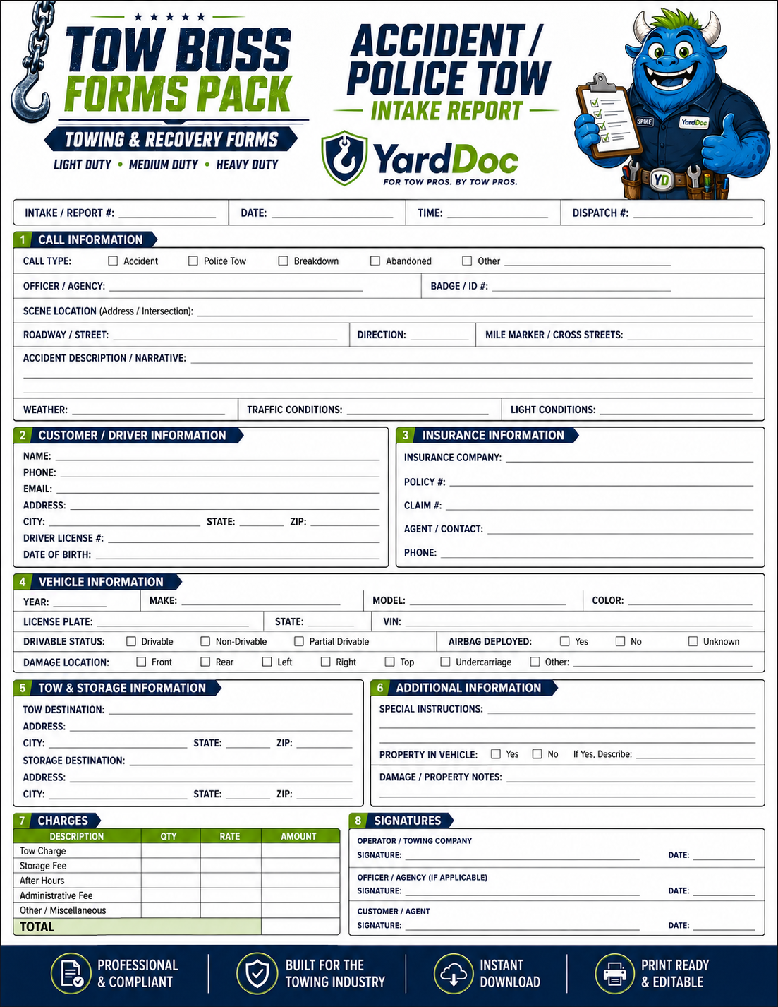Tow Boss Forms Pack - YardDoc