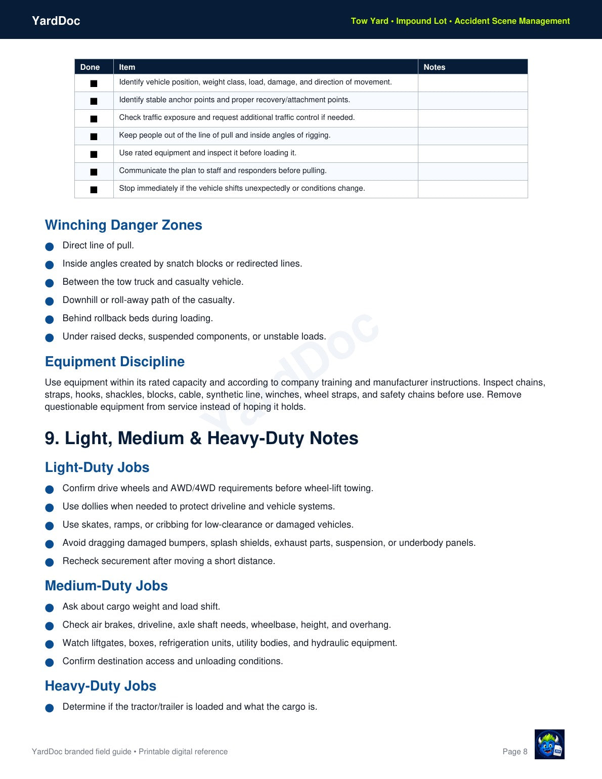 Tow Boss Field Guide - YardDoc