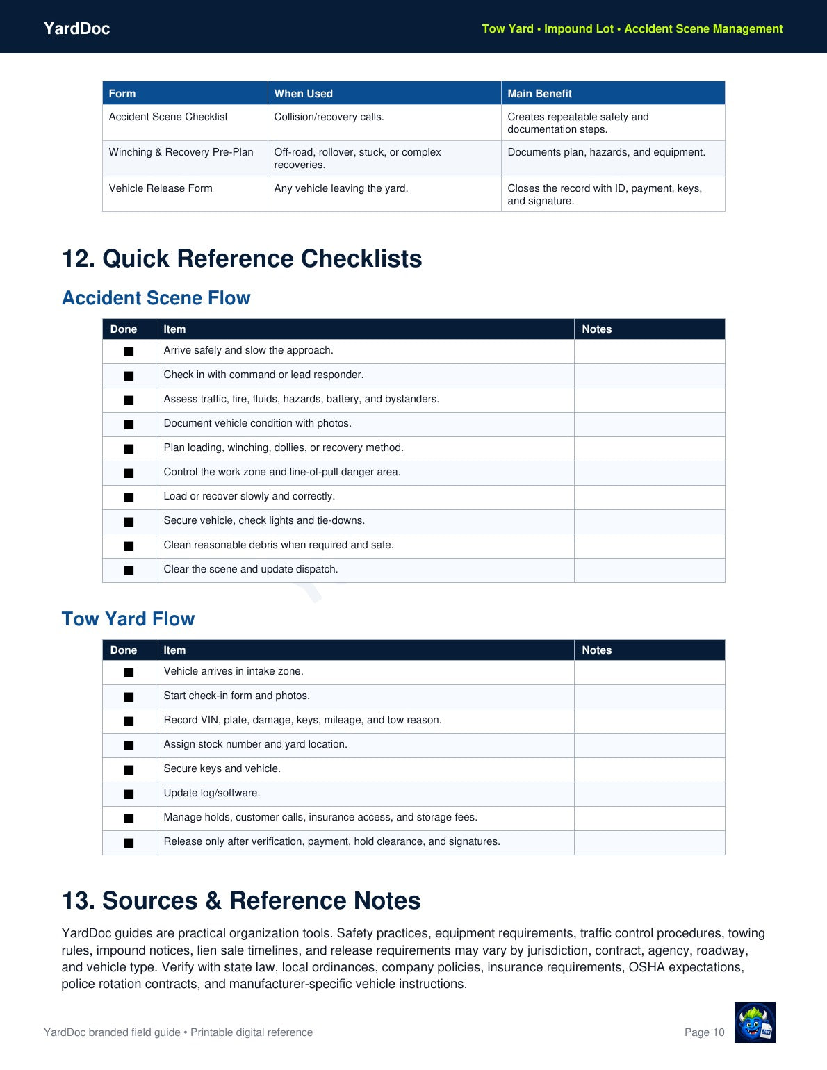 Tow Boss Field Guide - YardDoc