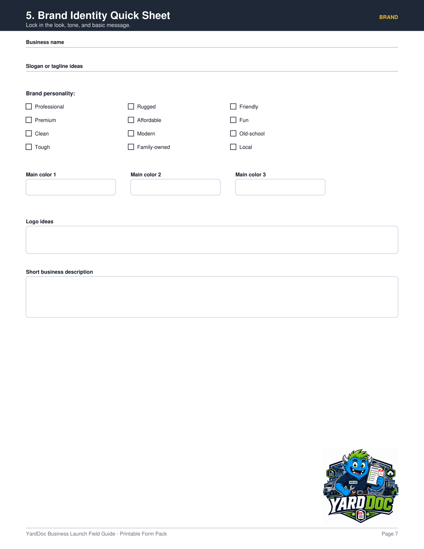 Business Launch Guide - YardDoc