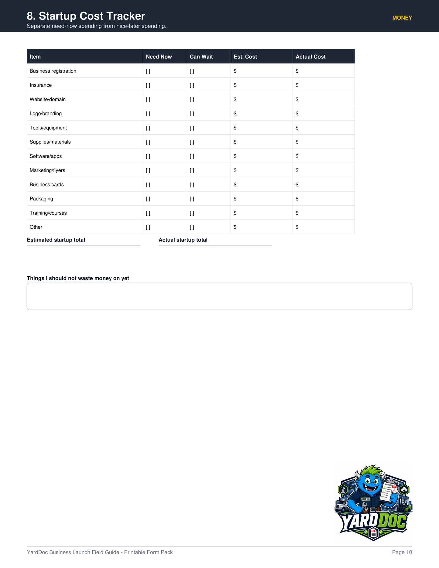 Business Launch Guide - YardDoc