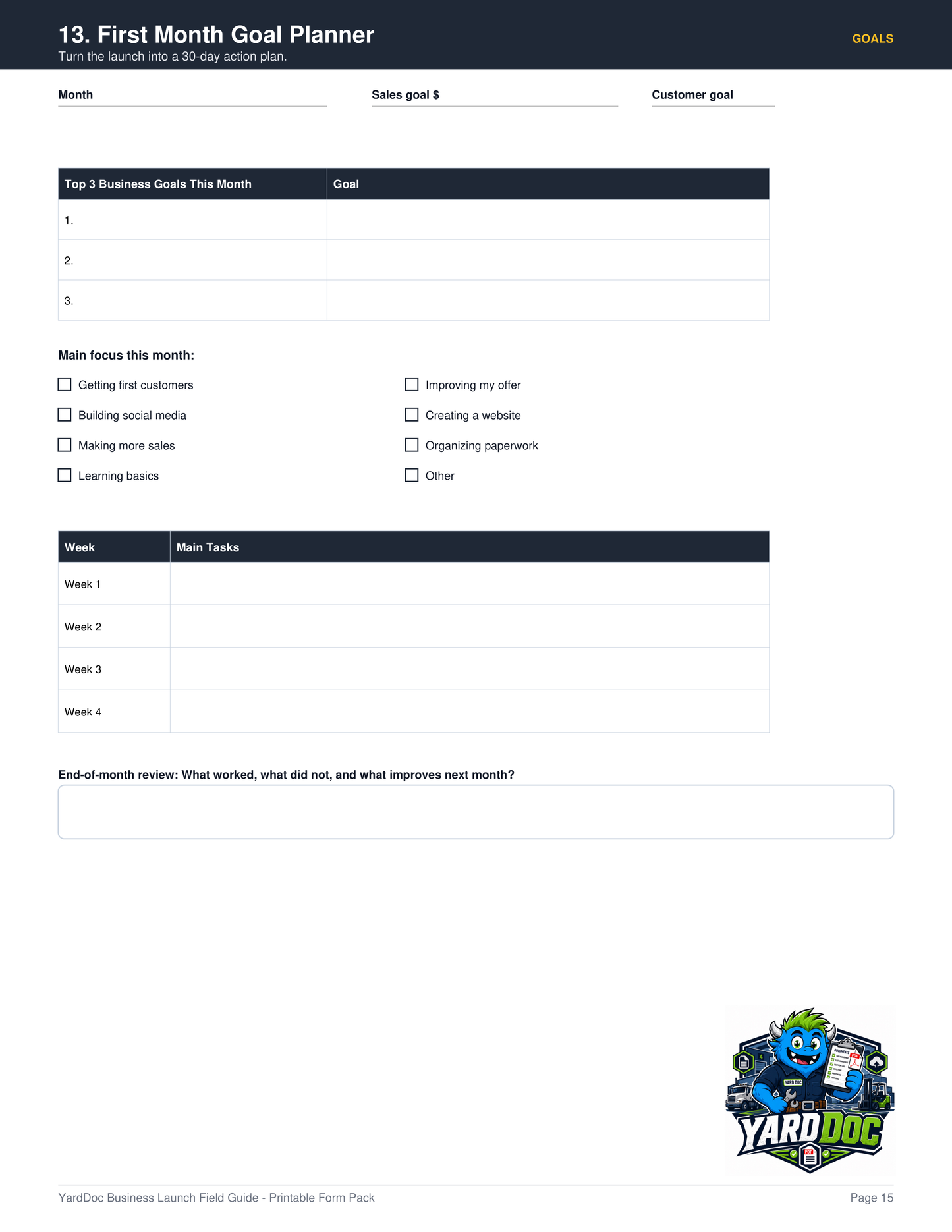Business Launch Guide - YardDoc