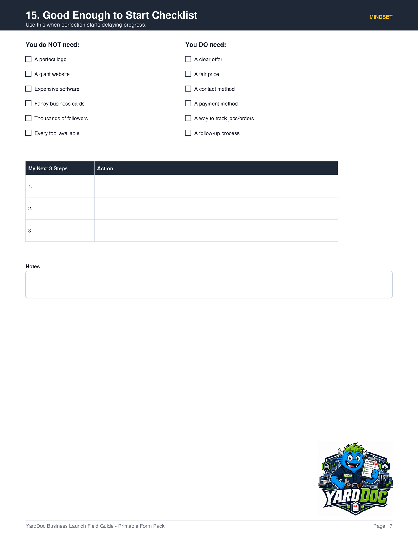 Business Launch Guide - YardDoc