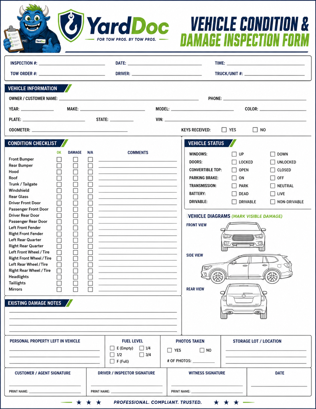 Tow Boss Forms Pack - YardDoc