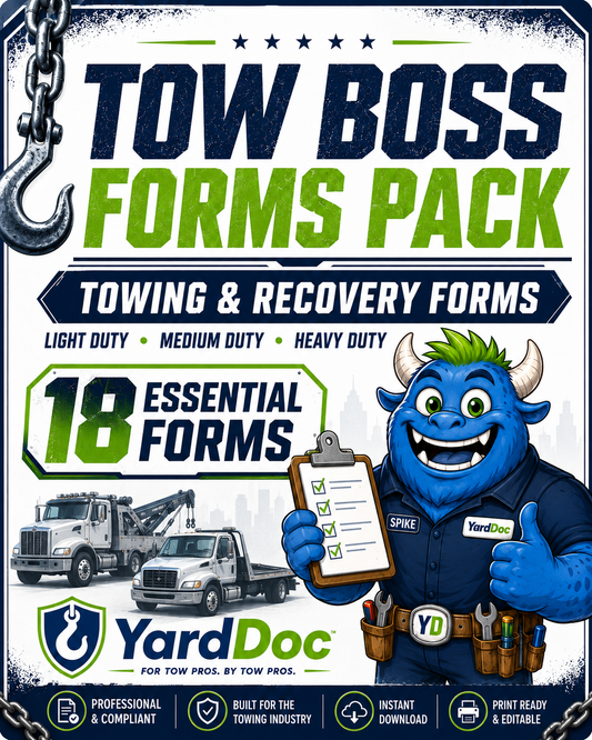 Tow Boss Forms Pack - YardDoc