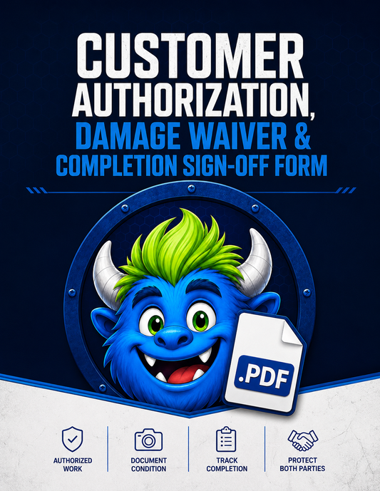 Customer Authorization, Damage Waiver & Completion Sign-off Form - YardDoc